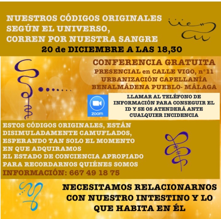 Próxima Conferencia gratuita presencial y on line: 20 de diciembre 2019