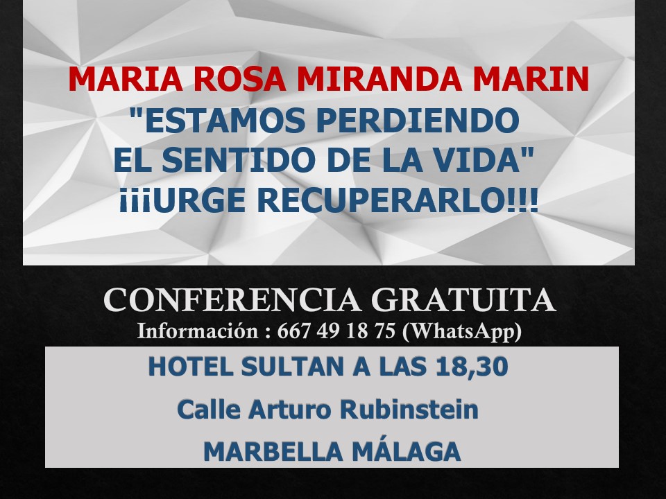25 DE ENERO, CONFERENCIA GRATUITA EN MARBELLA.