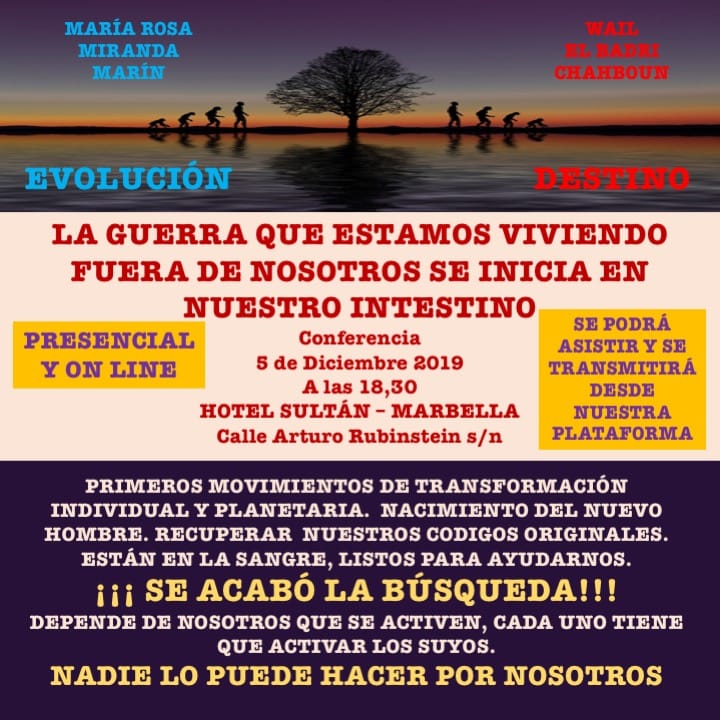 Novedades sobre próxima Conferencia, el 5 de diciembre: posibilidad presencial y on line.