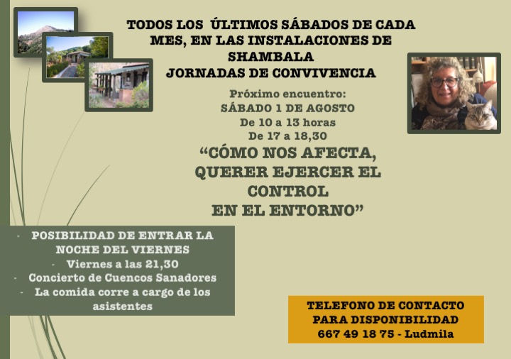PRIMERAS JORNADAS DE CONVIVENCIA EN SHAMBALA: 1º DE AGOSTO 2020